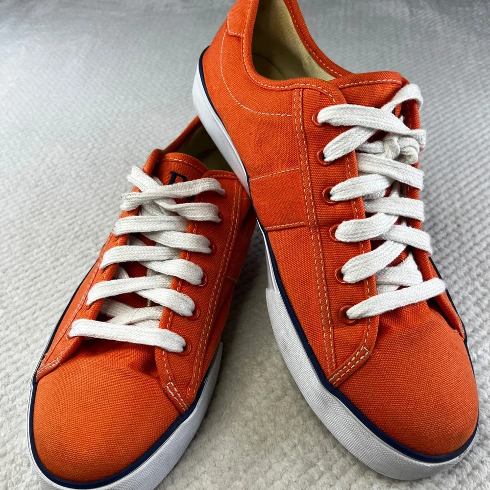 Polo Ralph Lauren Clifton Mens Orange Canvas Low Top Sneakers 11.5D 00001629 E11